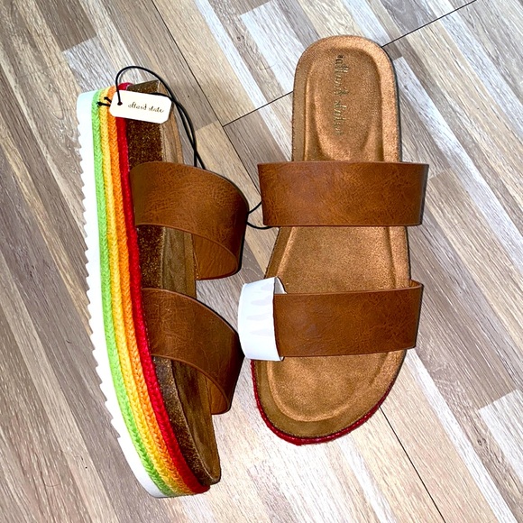 Altar'd State Shoes - Altar’d state kreeton cognac sandals platform shoe